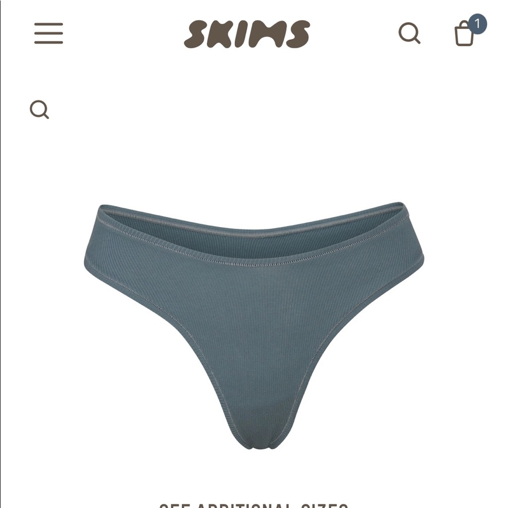 Cotton rib dipped thong nwt
